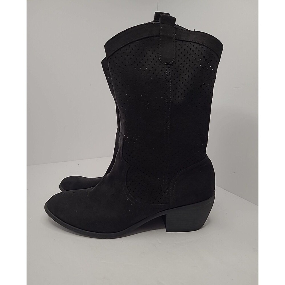 American Eagle AE Boots Women 11 Black Faux Leather Western Festival Rodeo
